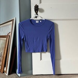 Aritzia Royal Blue Long Sleeve Crop Top